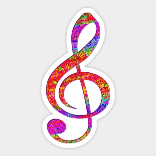 Psychedelic Music note 1 Sticker